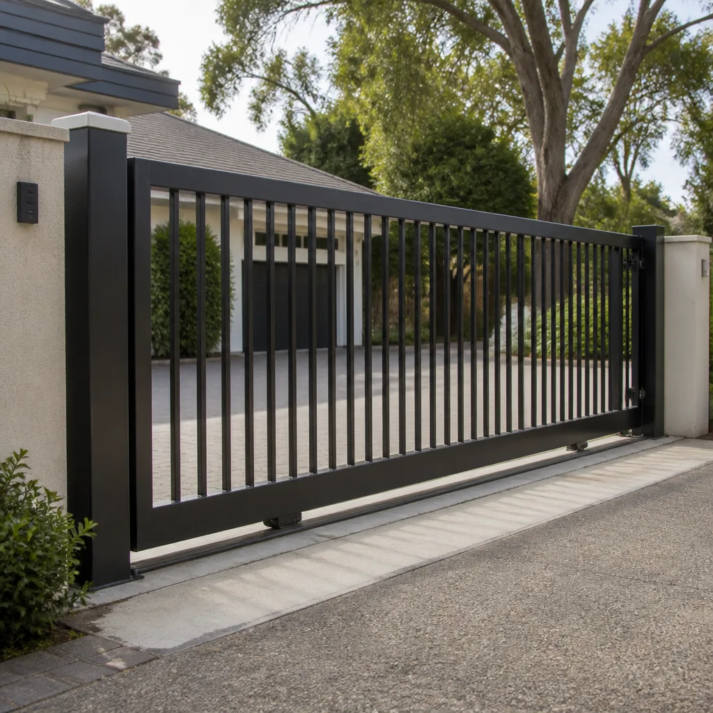 Sliding driveway gates